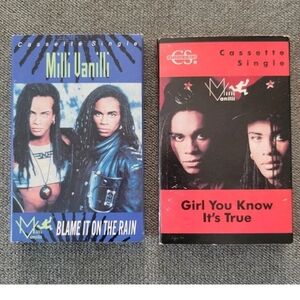 Set Milli Vanilli Girl You Know It's True Blame It On Rain Cassette Tape Single